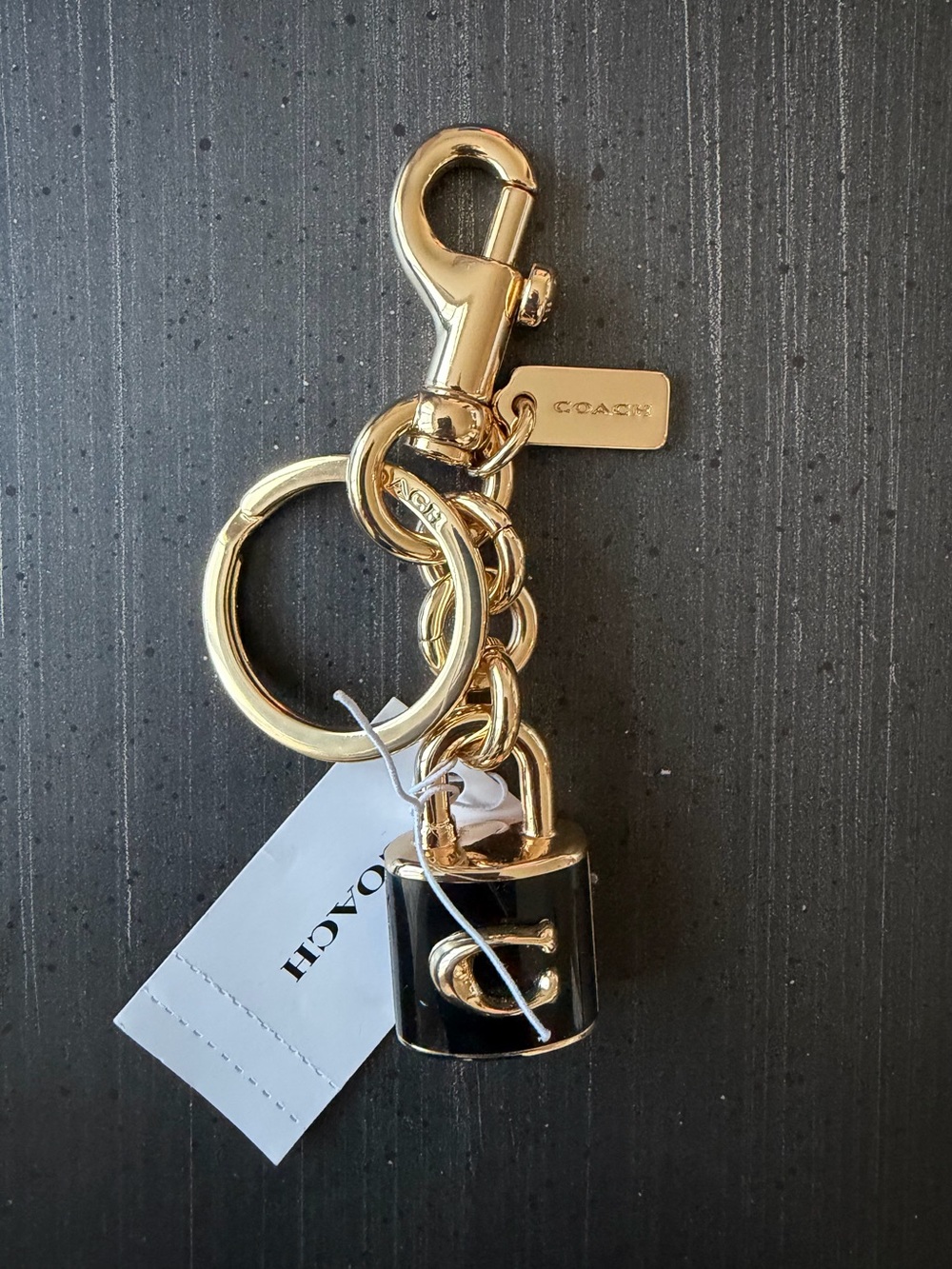 Coach Black & Gold “Padlock” Bag Charm NWT - Picture 4 of 5